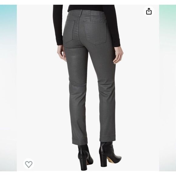 Kut from the kloth Reese ankle straight leg faux leather pants black 8 Long - Picture 4 of 12